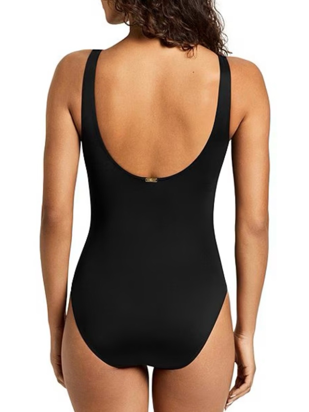 NWT Lauren Ralph Lauren Black Ring Front One Piece Swimsuit Size 4 - Picture 2 of 15